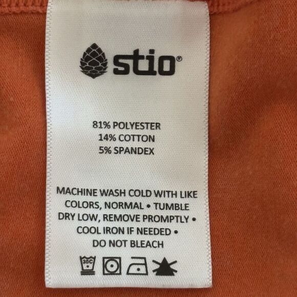 STIO Men's Sweater 1/4 Zip Pullover Lightweight Thumbholes Orange Size Medium - Picture 15 of 16